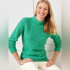 NWOT TALBOTS Chevron Knit Mockneck Sweater sz-2X Green
